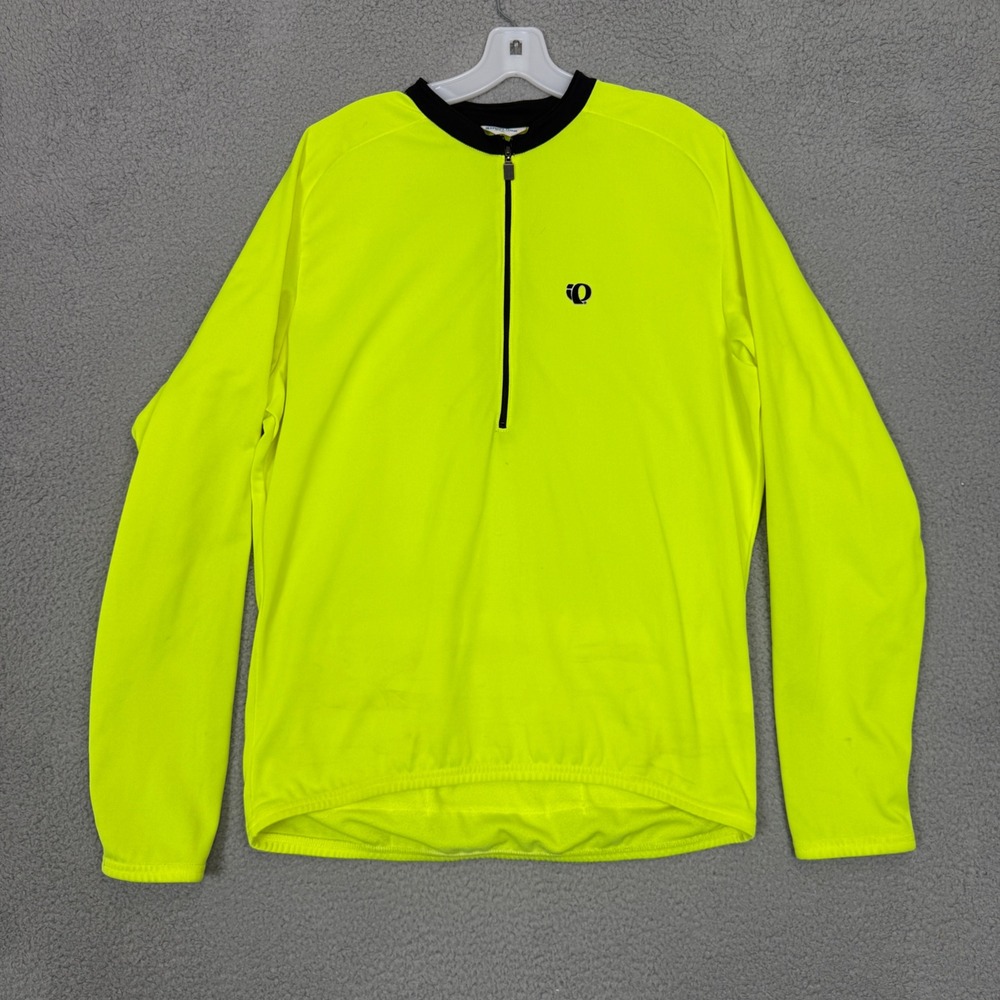 Pearl Izumi Mens XL Cycling Neon Yellow Long Sleeve 1/4 Zip Ultrasensor USA